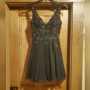 Vintage party dress prom special occasion  black formal size 3 sheer